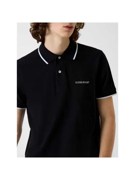 Tricou polo Guess Jeans negru