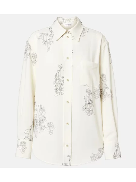 Cămașă Victoria Beckham cu model floral alb