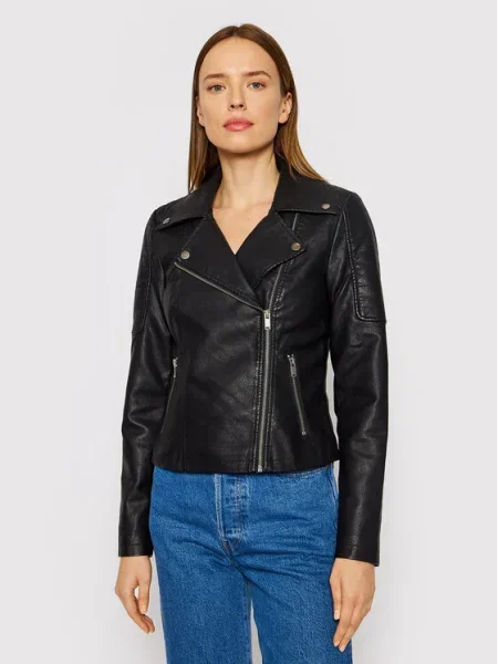 Noisy May Geacă din imitație de piele Rebel negru