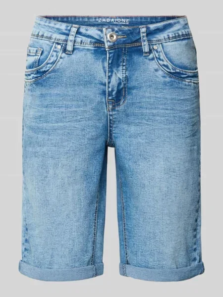 Szorty o kroju regular fit z dodatkiem model Parissa' Zabaione niebieskie