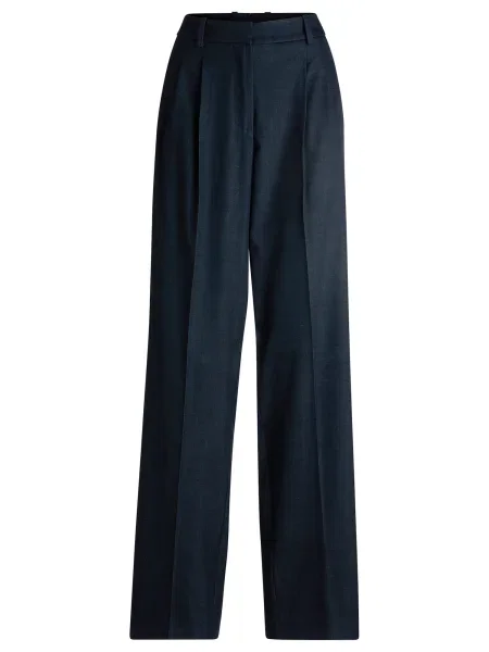 BOSS Hlače z naborki mornarska