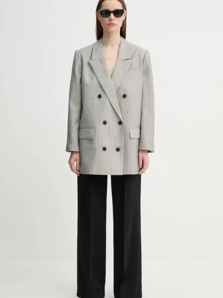 Піджак MUNTHE SAIMAI однобортний візерунок сірий