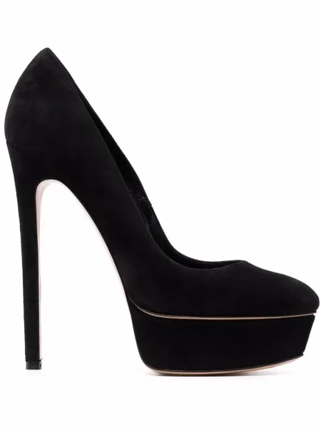 Pantofi cu toc Casadei din piele de căprioară negru