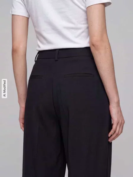 Spodnie z zakładkami w pasie Barrel Fit z czystej bawełny model KIRSY' Only czarne