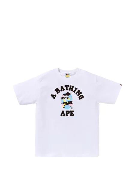 Графичен тениска A Bathing Ape® с автограф бяло