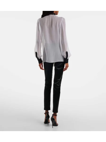 Cămașă Dolce&gabbana de mătase transparente alb