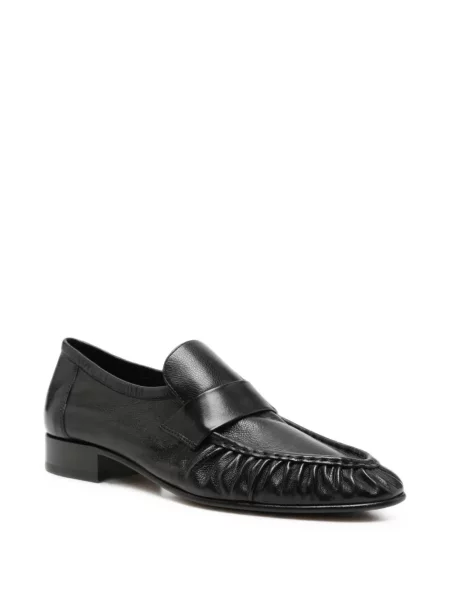 Pantofi loafer The Row din piele cu volane negru