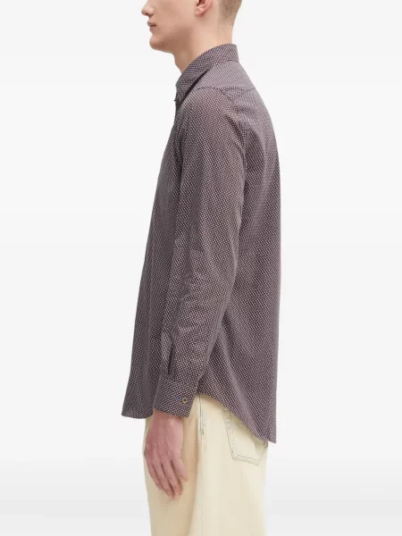 Cămașă Paul Smith cu imagine cu imprimeu geometric maro