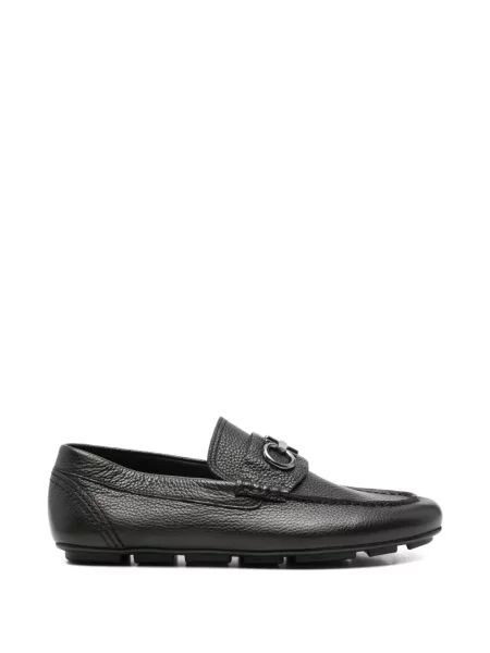 Pantofi loafer John Harrison din piele cu autograf negru