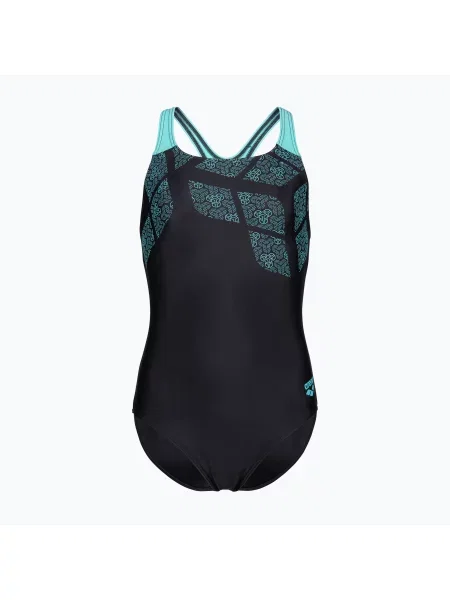 Gyerek egyrészes fürdőruha arena Kikko Swim Pro Back black/water. Méret: fekete