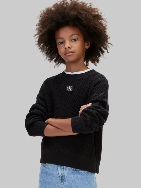 Calvin Klein Jeans pulover pentru copii din negru