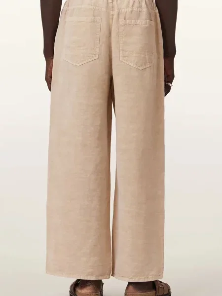 AllSaints штани з додаванням льону KORTEN
