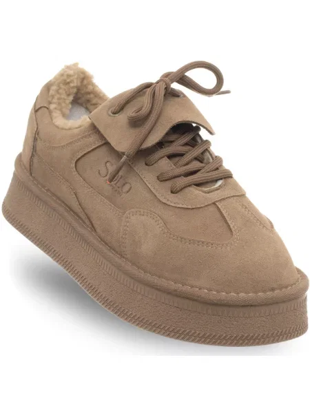 Botine Solo Soprani Couture din piele kaki
