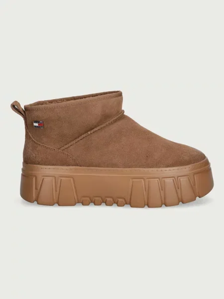 Tommy Jeans TJW SUEDE PLATFORM BOOTS WL апрески дамски от кожа бежово