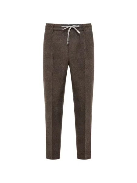 Pantaloni Eleventy cu cordon maro