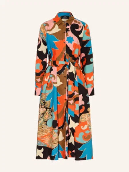 Etro Sukienka Koszulowa rot niebieska