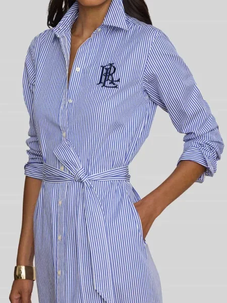 Taliowana sukienka koszulowa z czystej bawełny Lauren Ralph Lauren