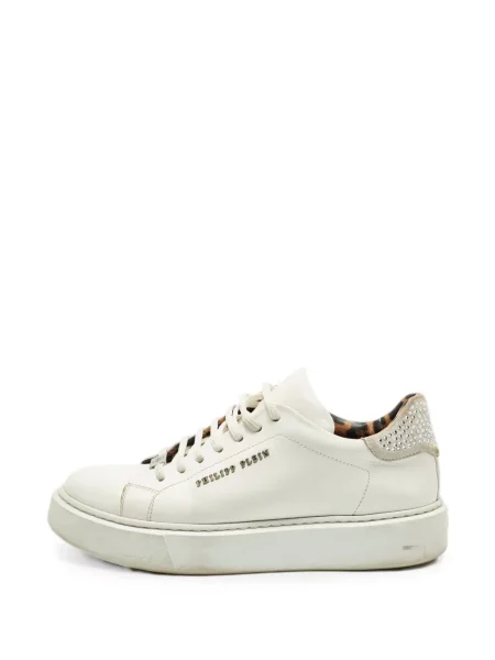 Sneakerși Philipp Plein cu șireturi din dantelă alb