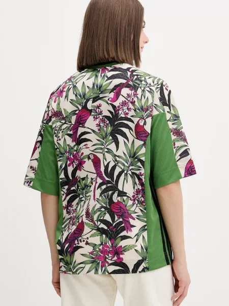 ADIDAS SPORTSWEAR Tricou funcțional ADIDAS x FARM RIO PREMIUM bej deschis / deschis / fucsia / negru verde