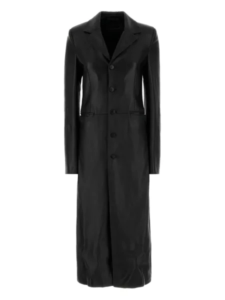 Palton Balenciaga din piele negru