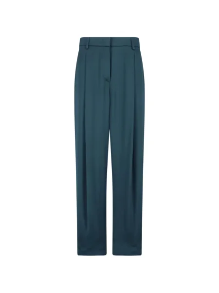 Pantaloni Giorgio Armani de mătase verde