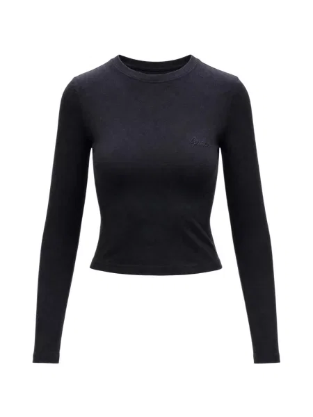 Lung tricou Guess cu mâneci lungi negru