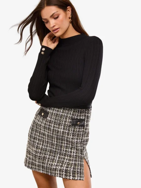 Lipsy Rochie galben lămâie / negru alb