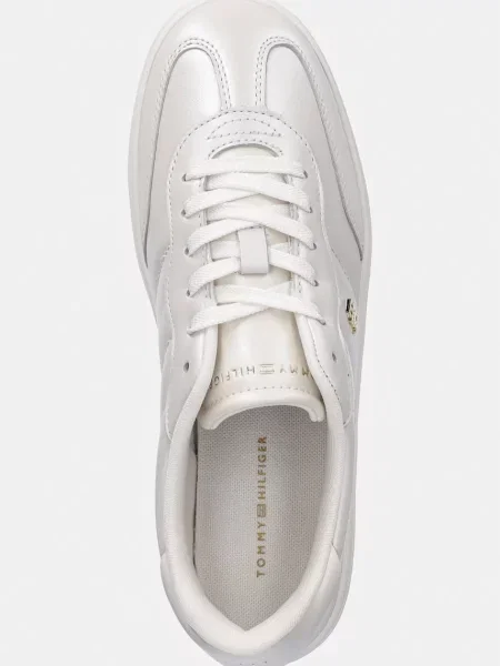 Tommy Hilfiger TH HERITAGE SHINY SNEAKER дамски кожени маратонки бяло