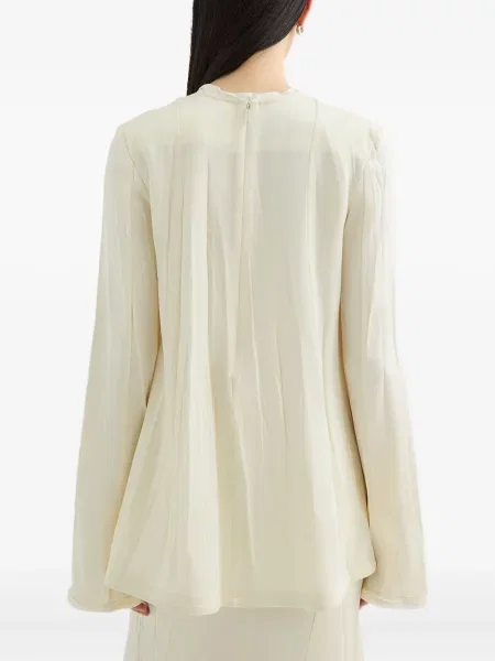 Bluză Jil Sander din satin alb