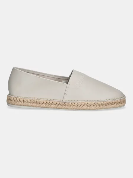 Calvin Klein espadryle skórzane ESPADRILLE LTH szary