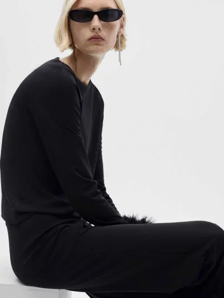 Лонгслів MANGO чорний