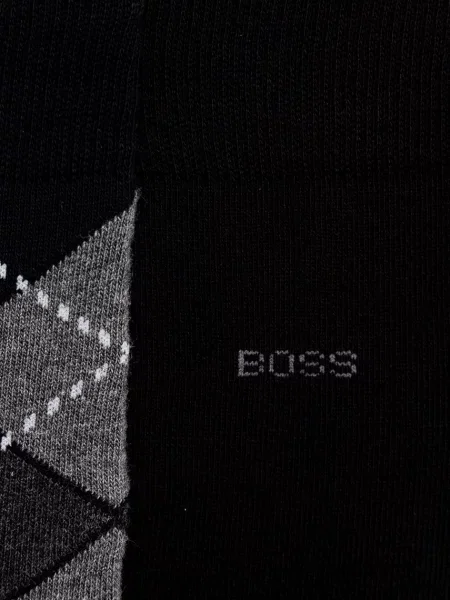 Носки Boss с узором аргайл черные
