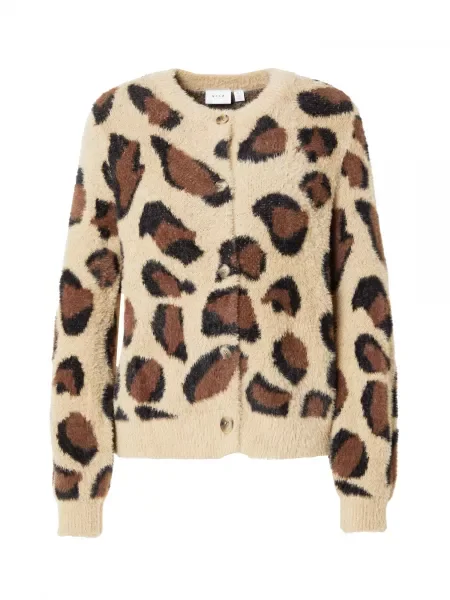 VILA Pletena jopa bež / rjava črna