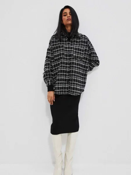 Cămașă Moodo în carouri negru