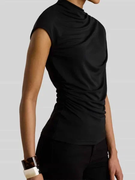 Top Lauren Ralph Lauren z kołnierzem czarny
