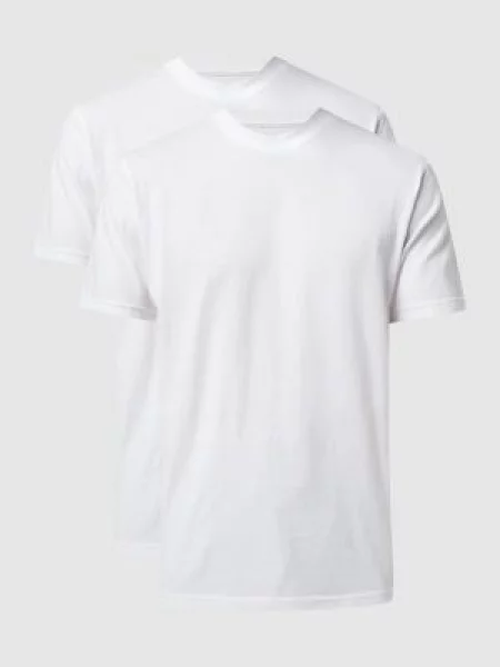 T-shirt z bawełny w zestawie 2 szt. Götzburg Wäsche biała