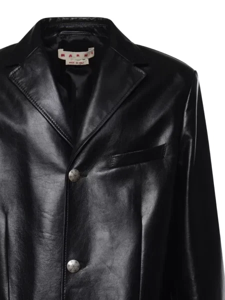 Palton Marni din piele negru