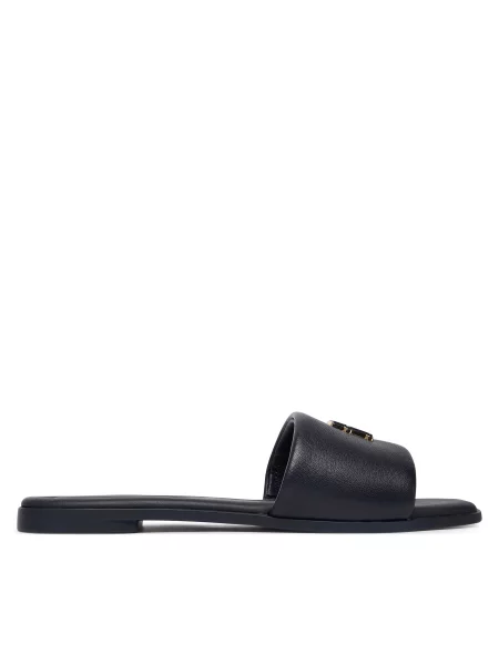 Natikači Tommy Hilfiger Th Logo Hardware Leather Mule Mornarsko modra