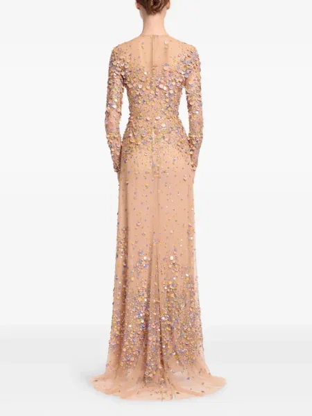 Rochie maxi Elie Saab cu paiete de costum roz