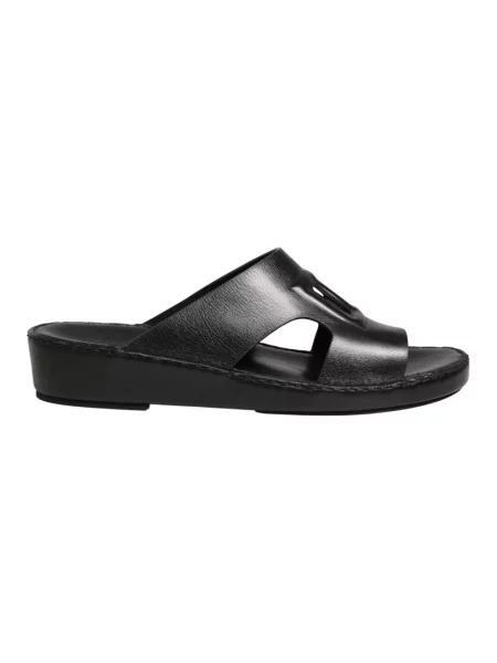 Klapki Dolce And Gabbana skórzane z logo czarne