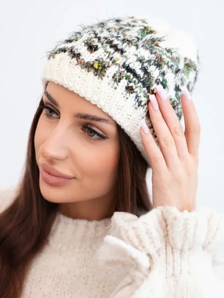 Căciulă Kesi de cristal cu model norvegian negru