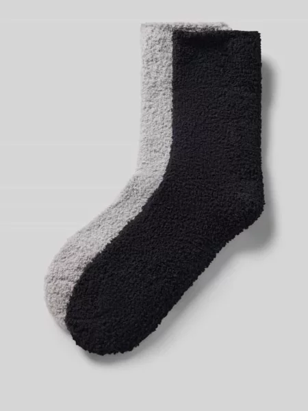Skarpety z elastycznym pasem model ‘Socks cosy sustainable’ w zestawie 2 szt. Camano czarne