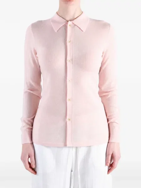 Gulerat tricou polo Auralee roz
