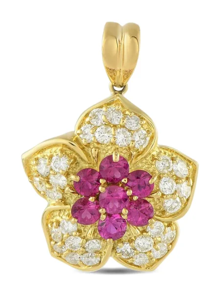 Pandantiv Lb Exclusive cu model floral galben