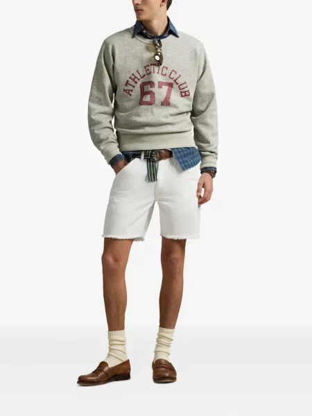 Дълго мрежеста тениска Polo Ralph Lauren с кръгло деколте зелено