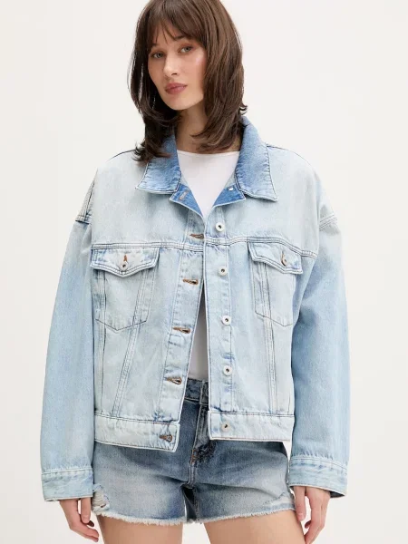 HUGO Blue geacă de blugi pentru femei din denim albastru