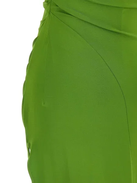 Rochie Elisabetta Franchi cu un umăr gol de costum verde