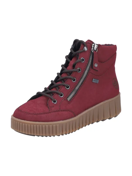 Rieker Ghete cu șireturi burgundy roșu