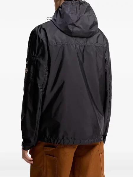 Geacă Moncler cu glugă cu autograf albastru
