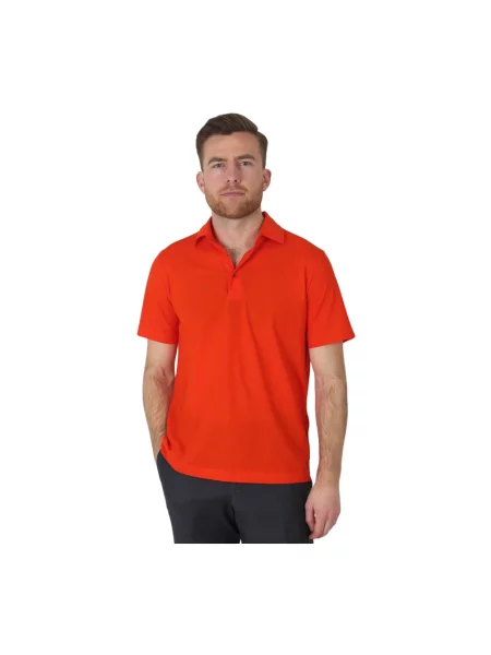 Dzianinowa koszulka polo Herno pomarańczowa